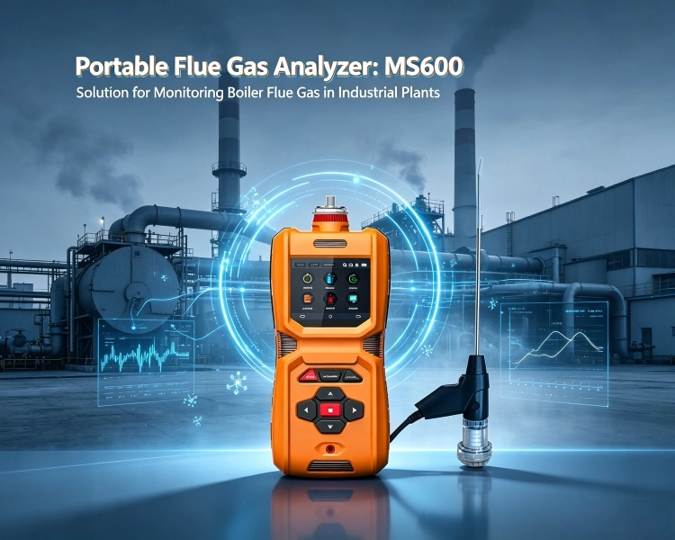 Industria-instalazioetako galdararen erre-gasa kontrolatzeko irtenbidea | MS600-FG | CO eta O₂ Datu bikoitzeko errekuntzaren optimizazioa